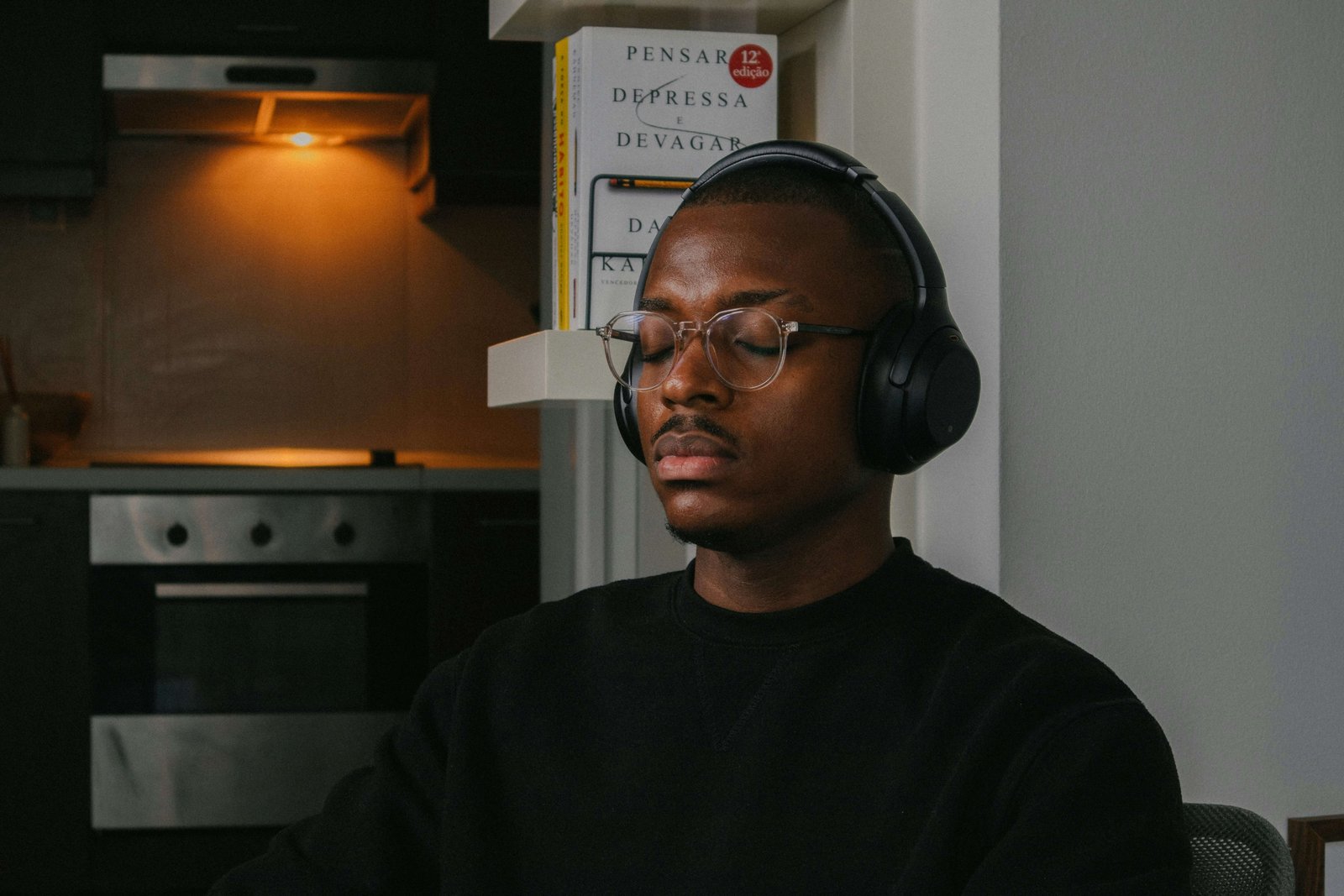 Person wearing headphones